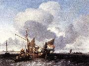 Ludolf Backhuysen Ships on the Zuiderzee before the Fort of Naarden Sweden oil painting artist